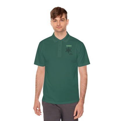 Personalize Sport Polo Shirt worn by a man in a green lightweight fabric.