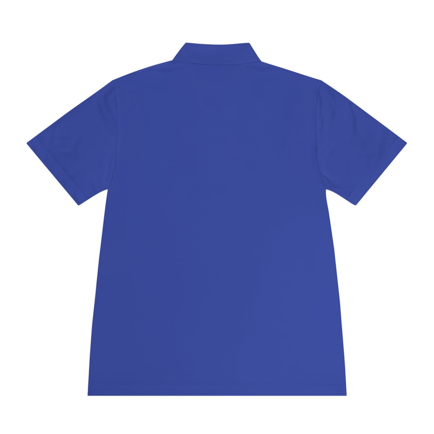 Back view of Personalize Sport Polo Shirt in vibrant blue color, designed for ranch hands and outdoor activities.