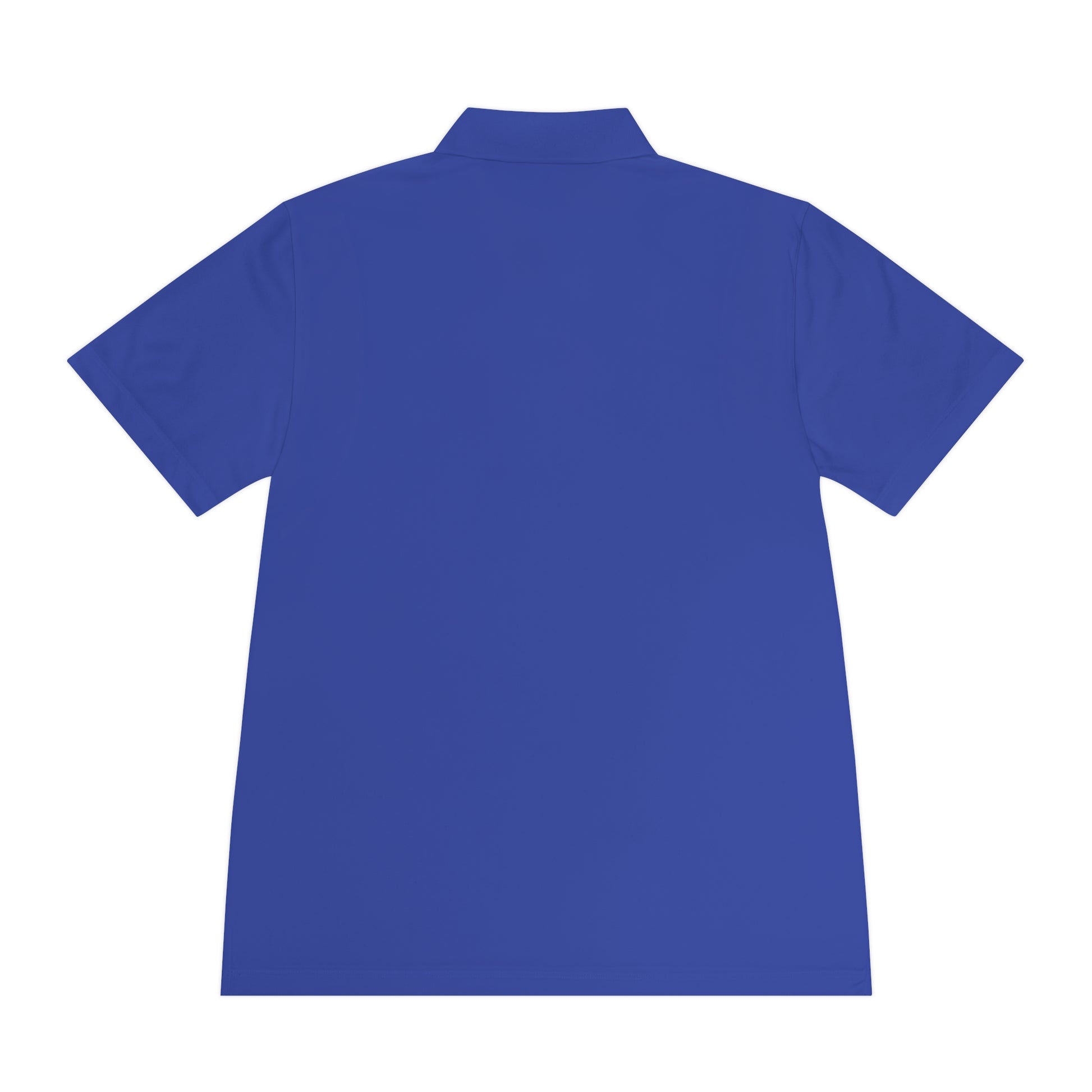 Back view of Personalize Sport Polo Shirt in vibrant blue color, designed for ranch hands and outdoor activities.