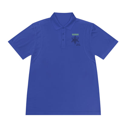 Personalize Sport Polo Shirt in vibrant blue with a clean lapel collar and three-button placket, ideal for ranch work.