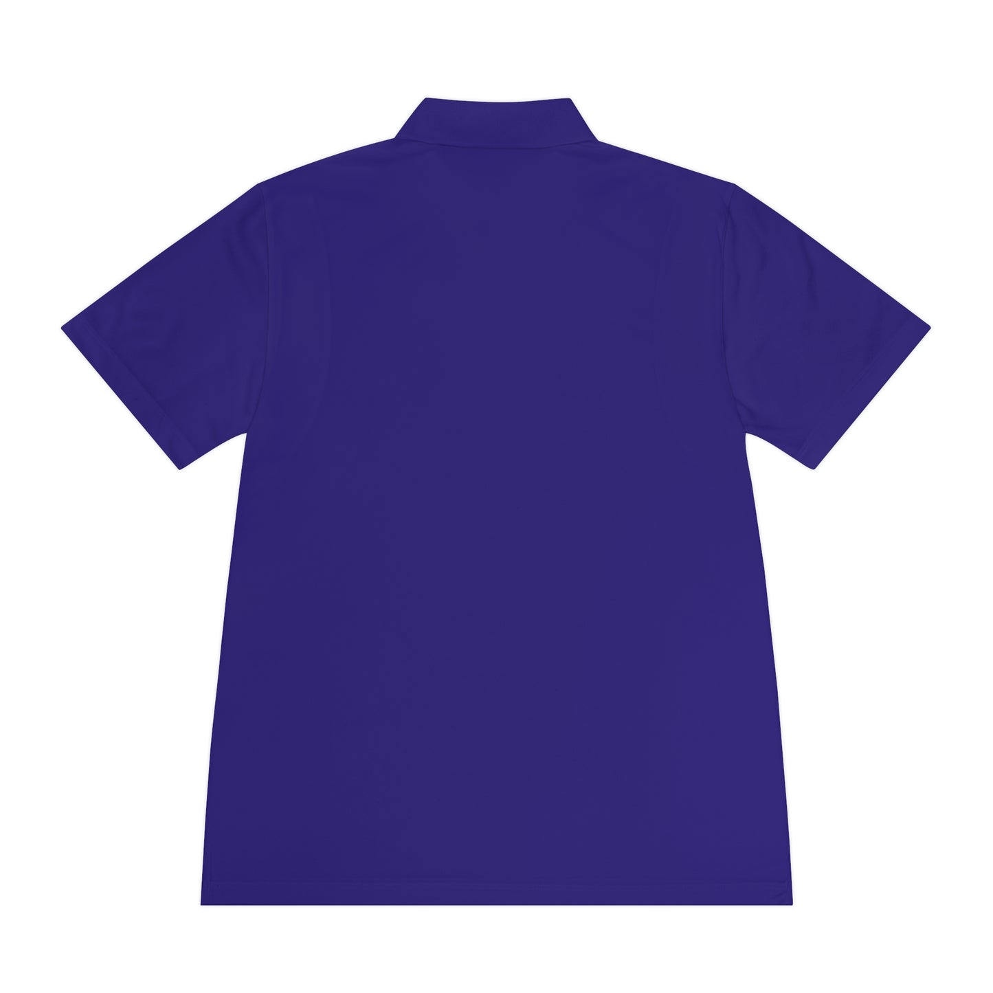 Back view of a Personalize Sport Polo Shirt in vibrant purple color, showcasing the lightweight and breathable fabric.