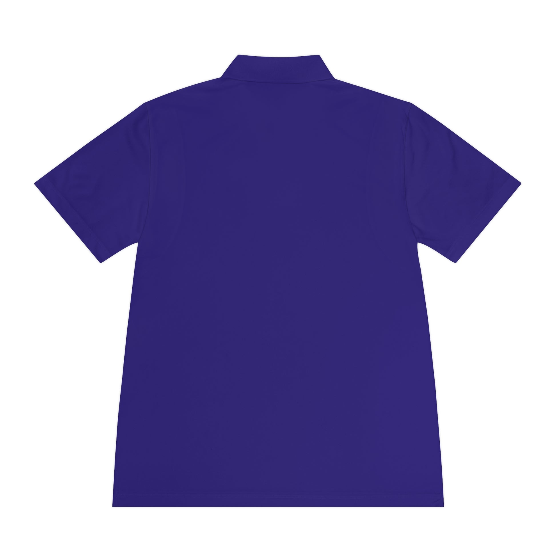 Back view of a Personalize Sport Polo Shirt in vibrant purple color, showcasing the lightweight and breathable fabric.