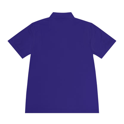 Back view of a Personalize Sport Polo Shirt in vibrant purple color, showcasing the lightweight and breathable fabric.