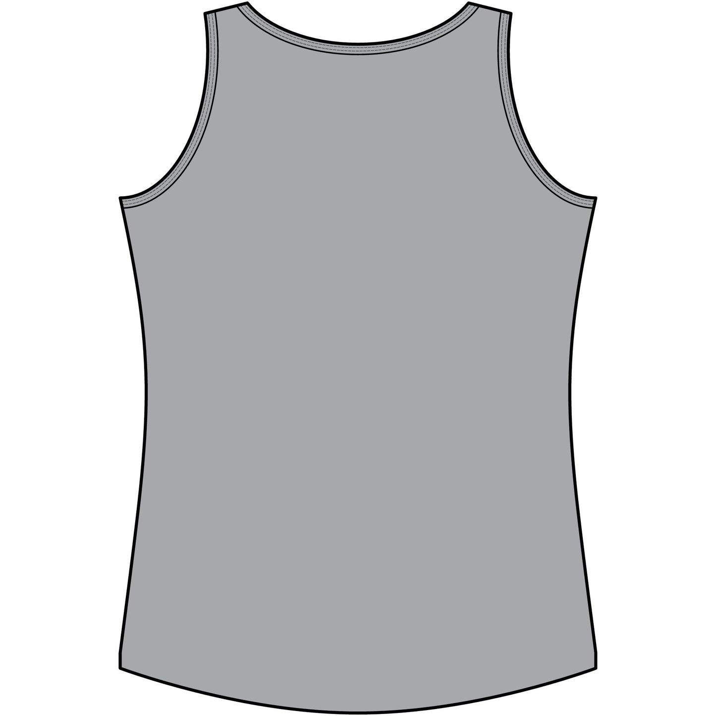 Back view of a gray Personalize Tank Top, perfect for farmers and ranchers, showcasing its simple and comfortable design.