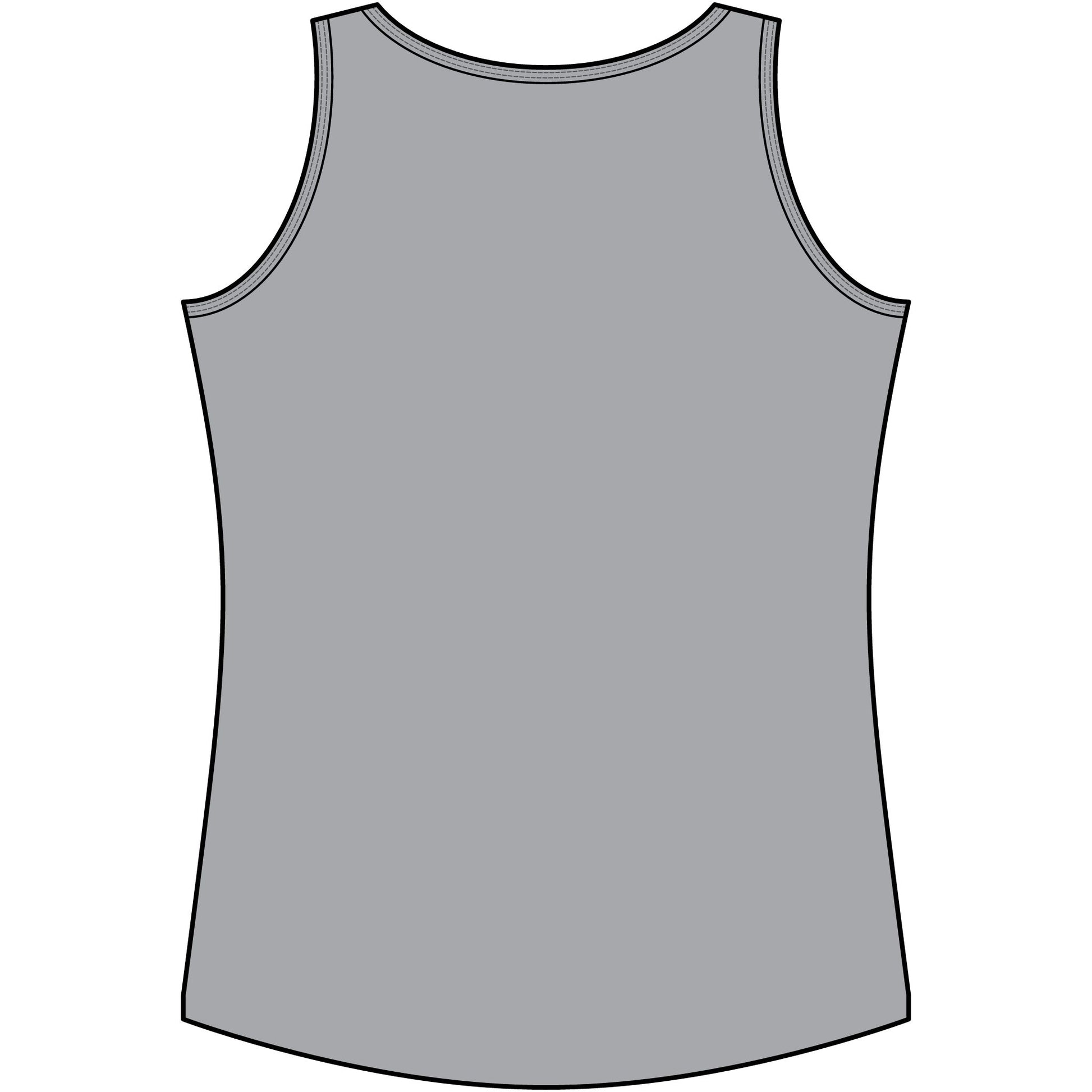 Back view of a gray Personalize Tank Top, perfect for farmers and ranchers, showcasing its simple and comfortable design.