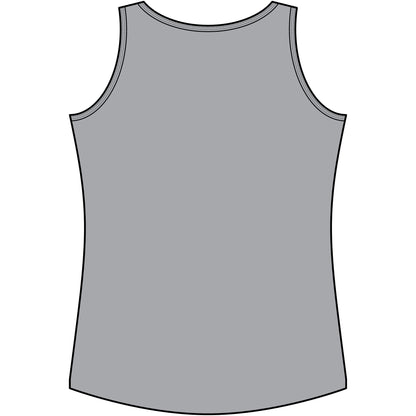 Back view of a gray Personalize Tank Top, perfect for farmers and ranchers, showcasing its simple and comfortable design.
