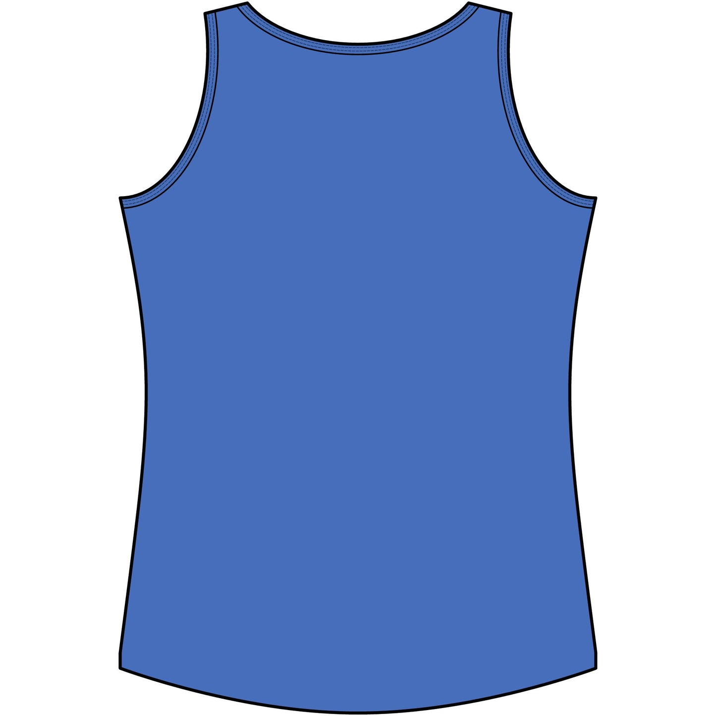 Back view of a Personalize Tank Top in blue, ideal for farmers and ranchers.