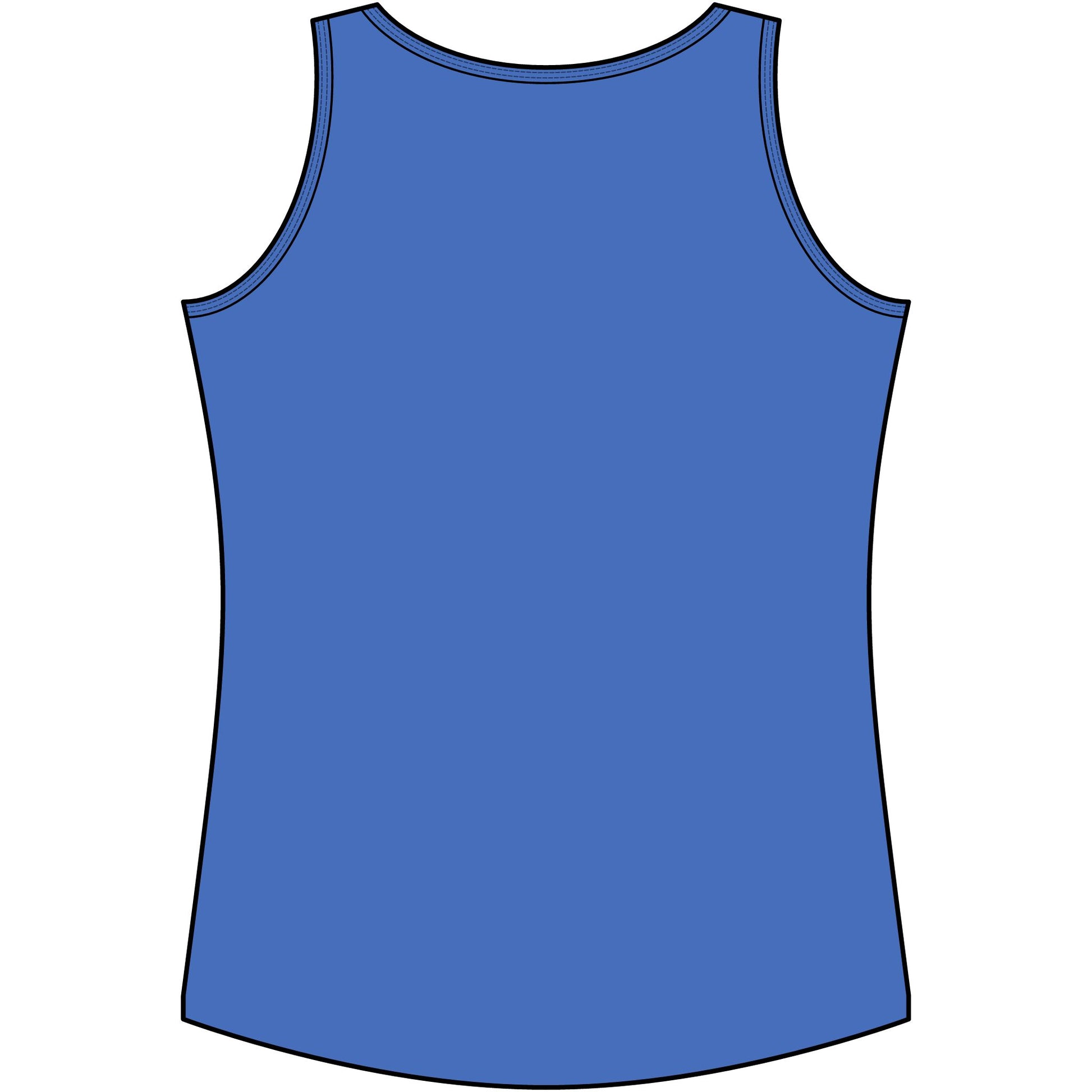 Back view of a Personalize Tank Top in blue, ideal for farmers and ranchers.