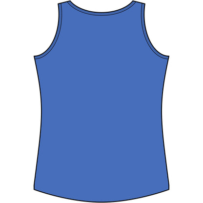 Back view of a Personalize Tank Top in blue, ideal for farmers and ranchers.