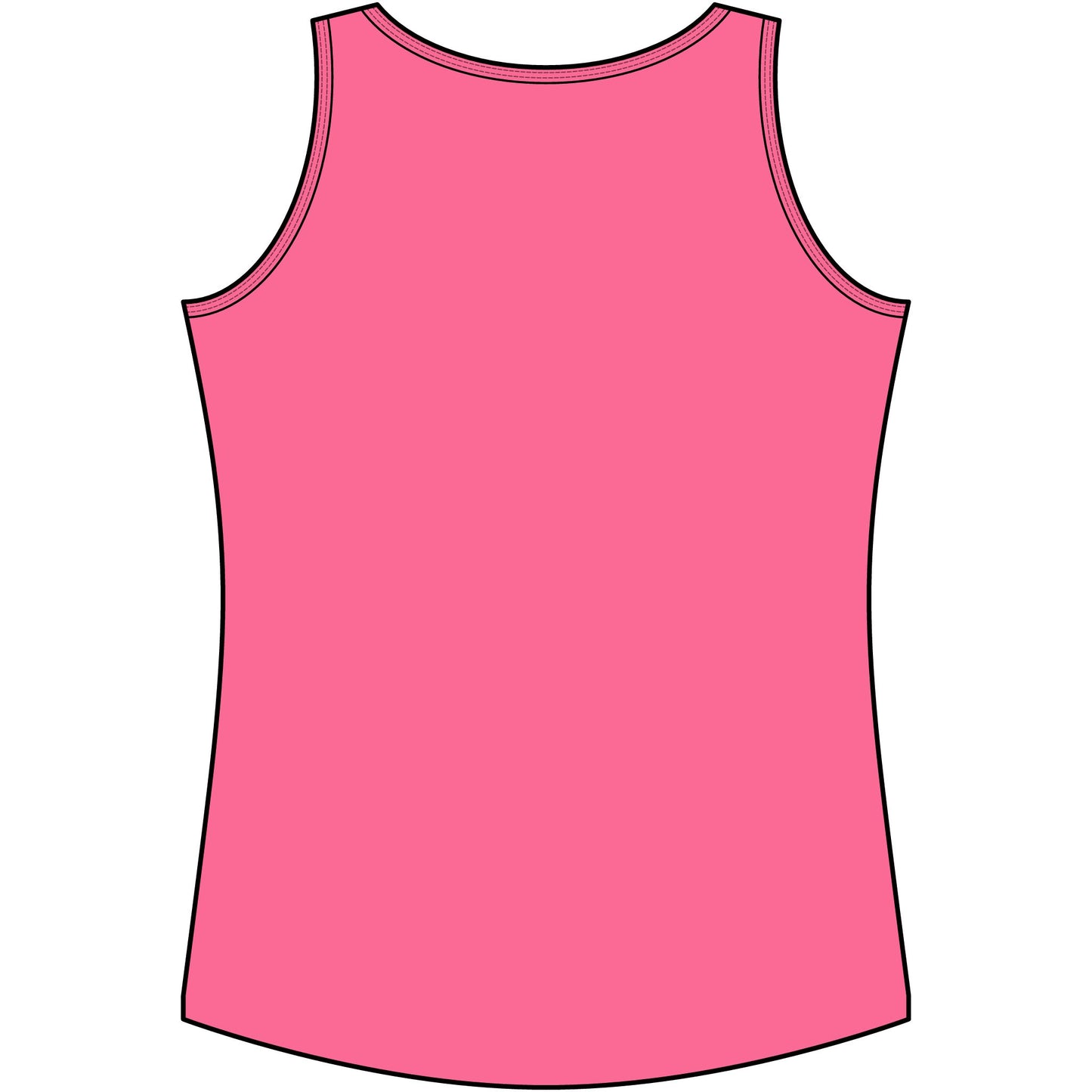 Back view of a pink Personalize Tank Top, designed for farmers and ranchers, showcasing its comfortable fit.