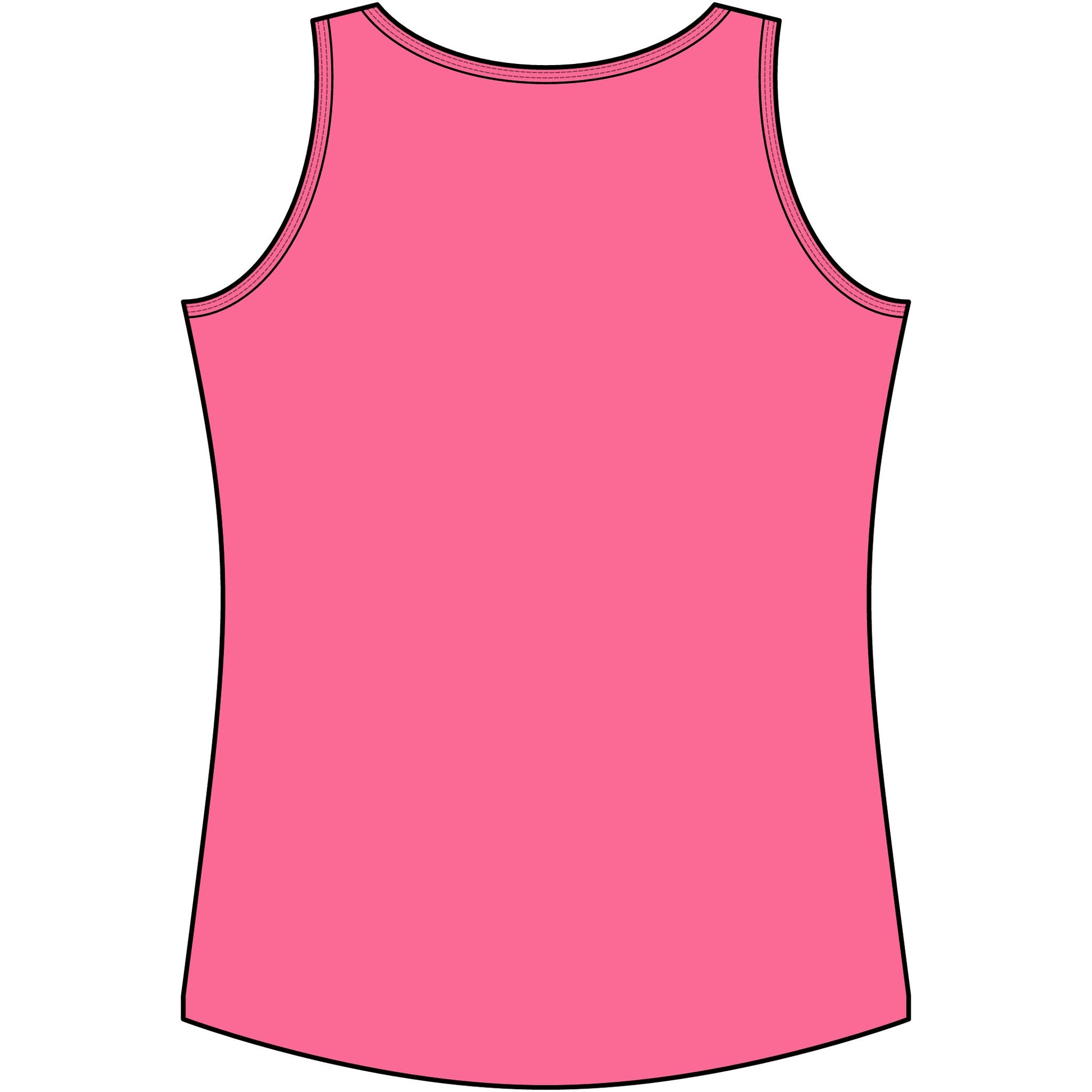 Back view of a pink Personalize Tank Top, designed for farmers and ranchers, showcasing its comfortable fit.