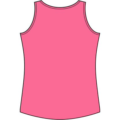 Back view of a pink Personalize Tank Top, designed for farmers and ranchers, showcasing its comfortable fit.