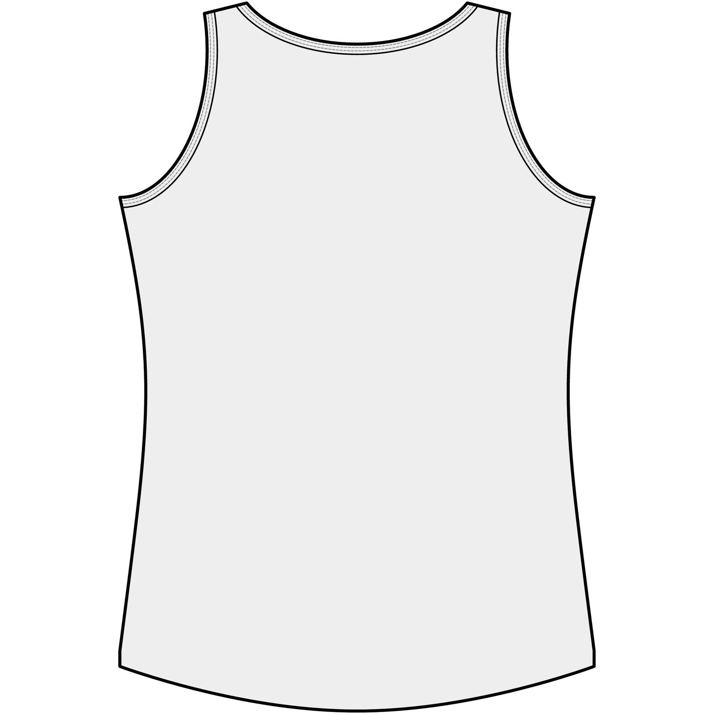 Blank back view of a Personalize Tank Top, ideal for farmers and ranchers, customizable for men and women.