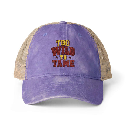 Women's Washed Mesh Hat Cowgirl Chic Ball Cap, Too Wild to Tame Hat