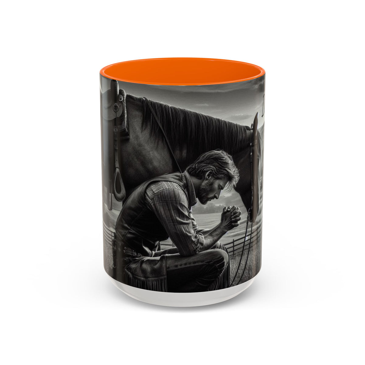 Praying Cowboy Inspirational Coffee Mug, Western Theme Mug