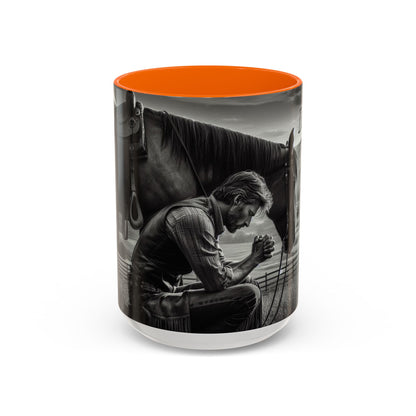 Praying Cowboy Inspirational Coffee Mug, Western Theme Mug