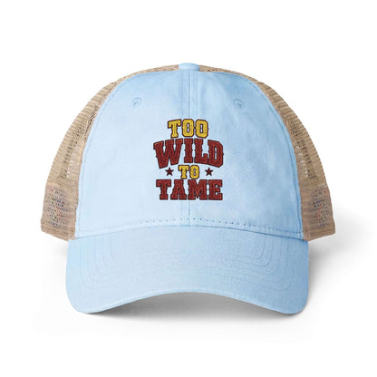 Women's Washed Mesh Hat Cowgirl Chic Ball Cap, Too Wild to Tame Hat