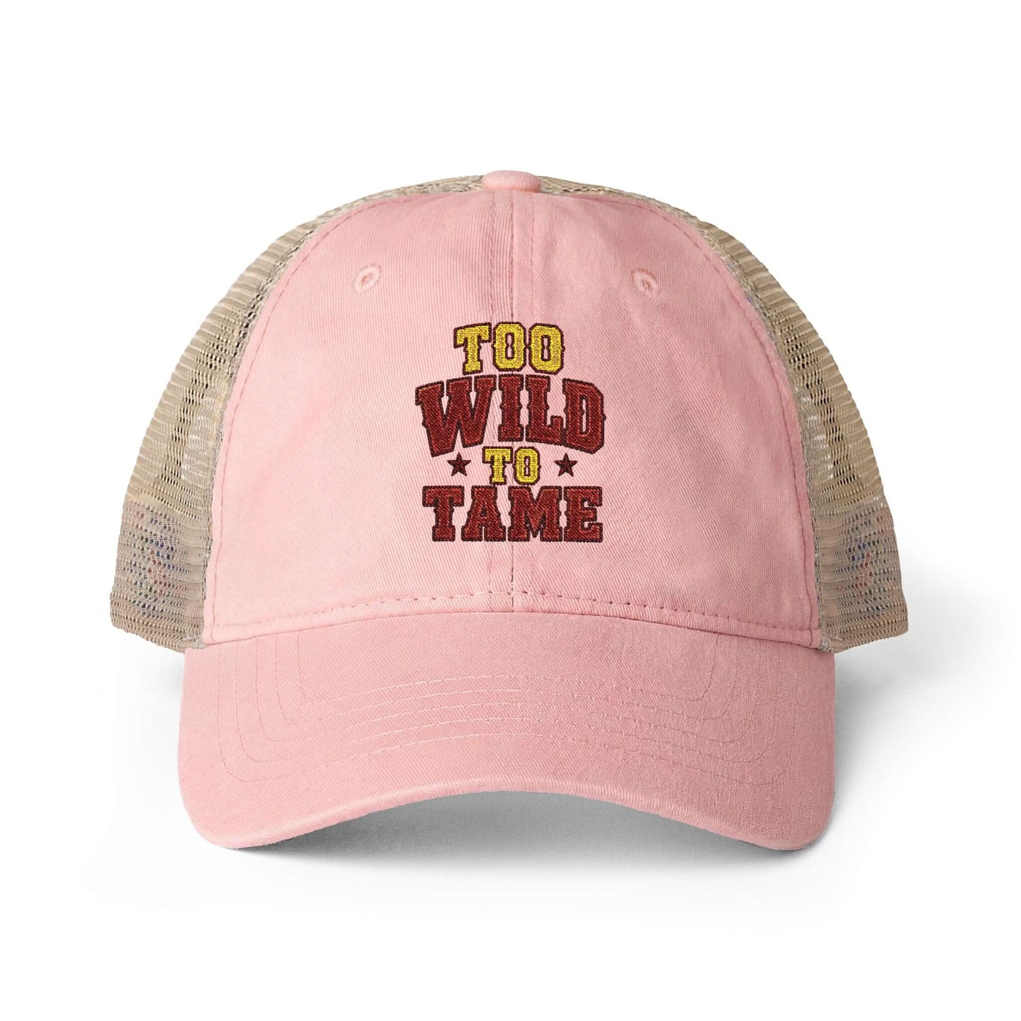 Women's Washed Mesh Hat Cowgirl Chic Ball Cap, Too Wild to Tame Hat