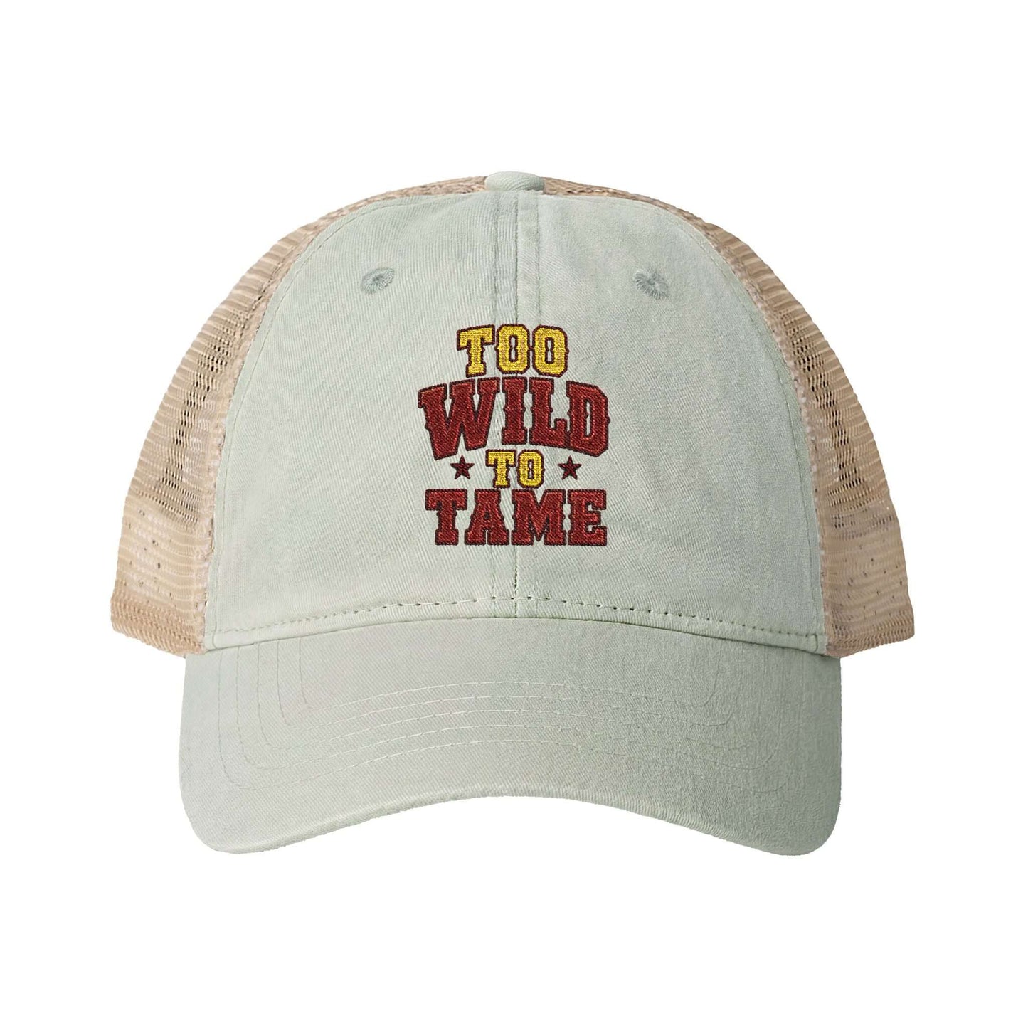 Women's Washed Mesh Hat Cowgirl Chic Ball Cap, Too Wild to Tame Hat