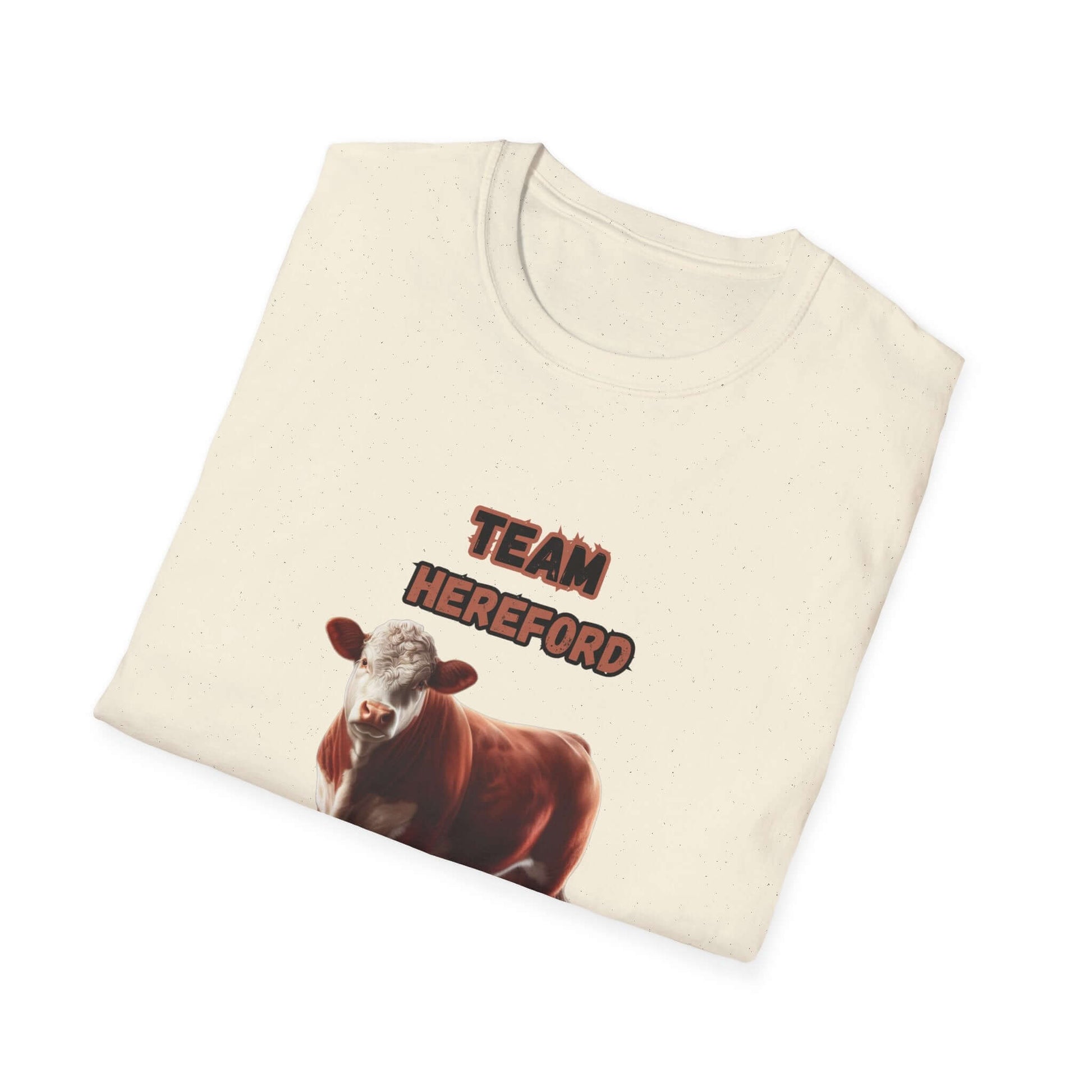 Hereford T-Shirt neckline detail, soft cotton fabric with 'TEAM HEREFORD' lettering displayed.