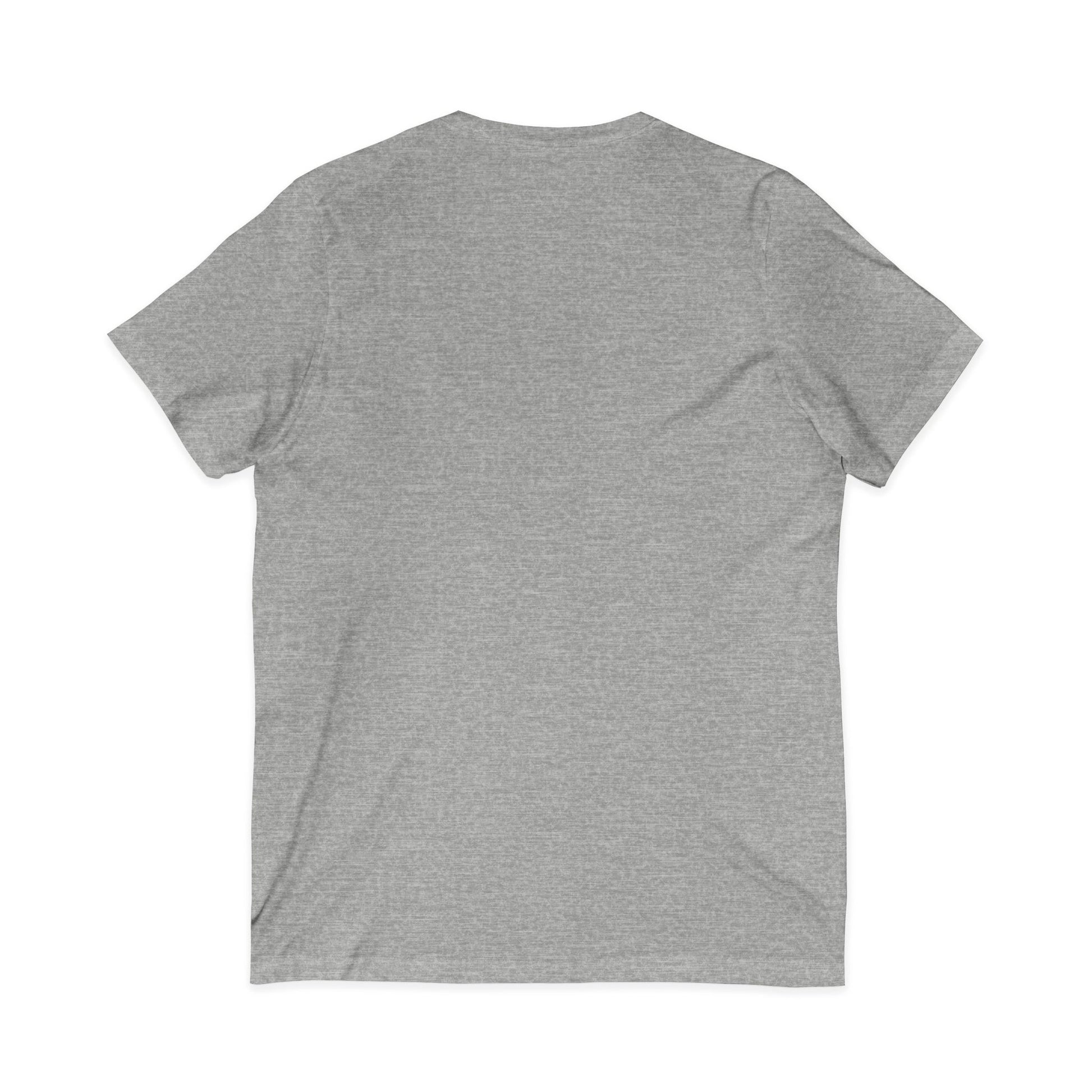 Back view of Grandma T-Shirt in gray, Funny Mema Tee for Granny with V-Neck design.