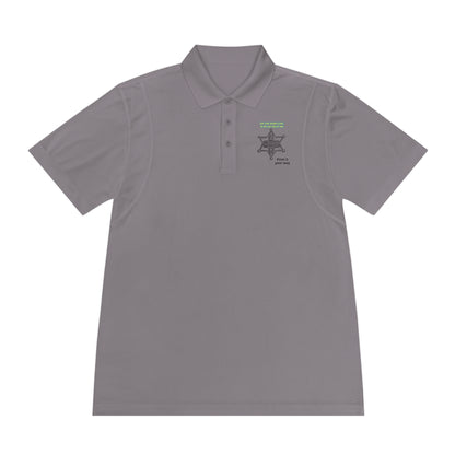 Personalize Sport Polo Shirt in gray with logo and crisp collar for a stylish, functional look for ranch hands.