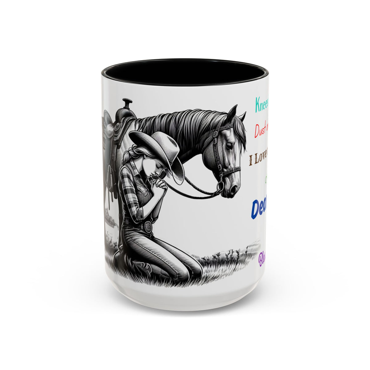 Praying Cowgirl Inspirational Coffee Mug, Horse Lover Cups