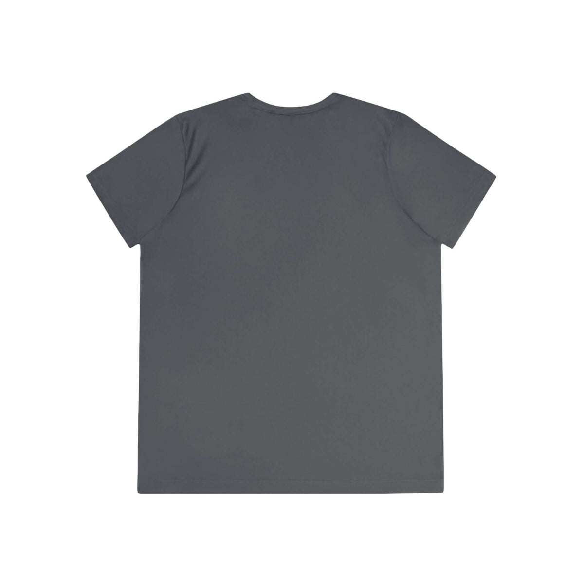 Back view of the Cowgirl Ride Giddy Up Ladies Tee in gray, showcasing its simple design.