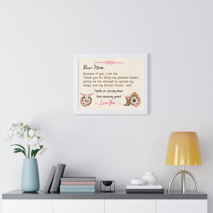 Mother's Day Heart Felt Poster Gift showcasing a sentimental message for Mom in a stylish home setting.