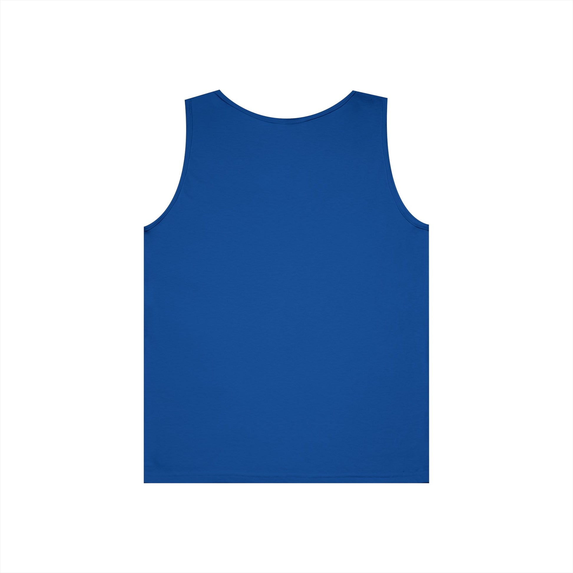 Horse Lover Tank Top in solid blue color, showcasing the back design of the classic tank tee.