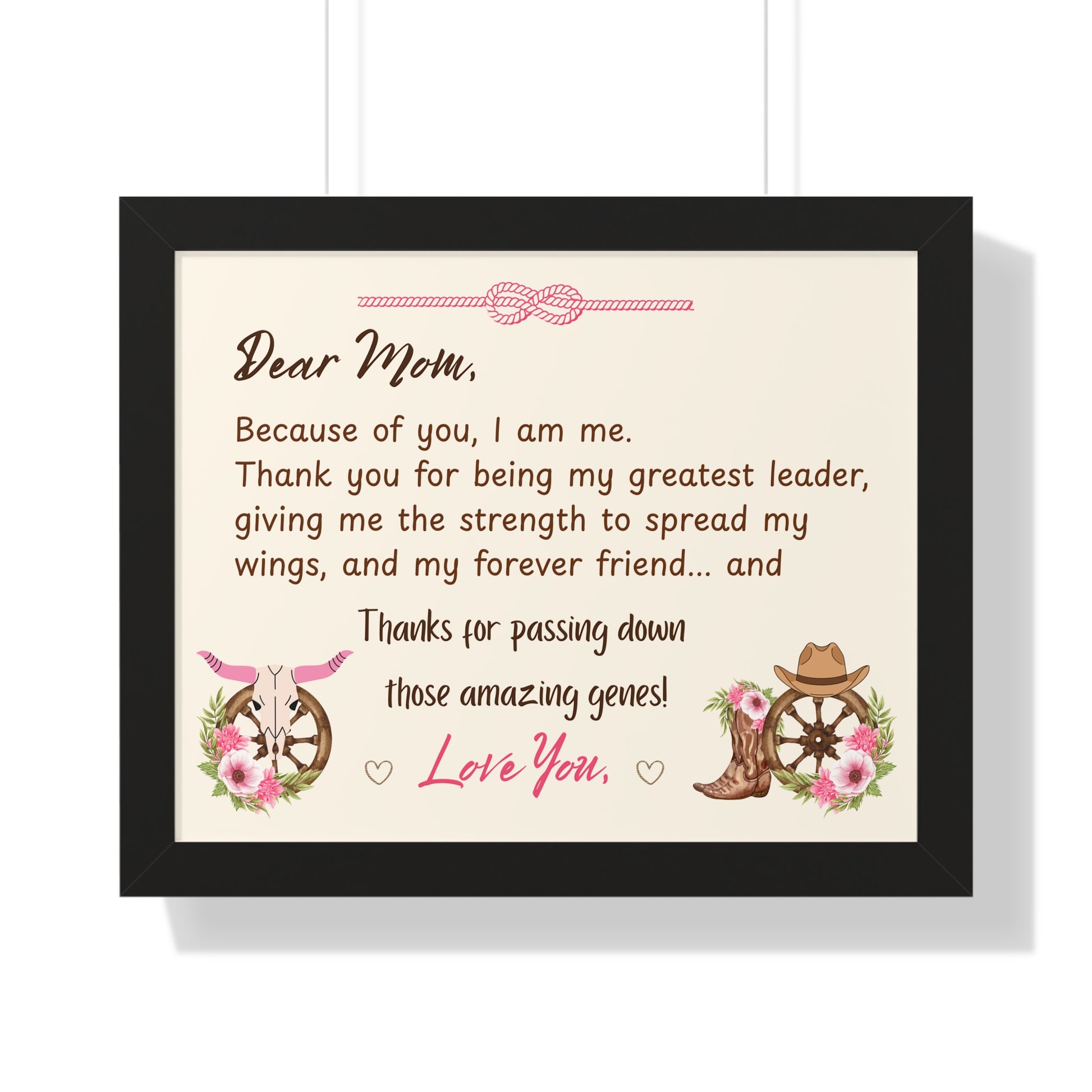 Mother's Day Heart Felt Poster Gift with a heartfelt message for mom in a rustic frame.