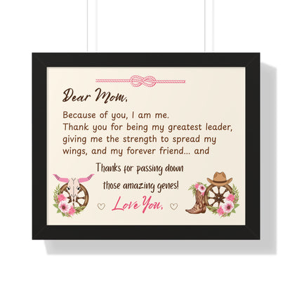 Mother's Day Heart Felt Poster Gift with a heartfelt message for mom in a rustic frame.
