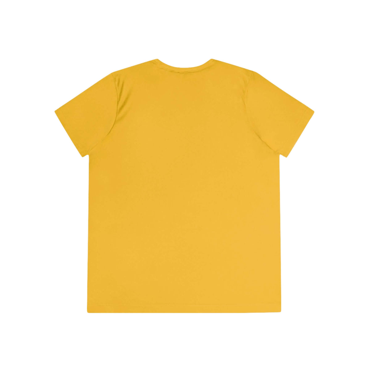 Back view of Cowgirl Ride Giddy Up Ladies Tee in vibrant yellow color.