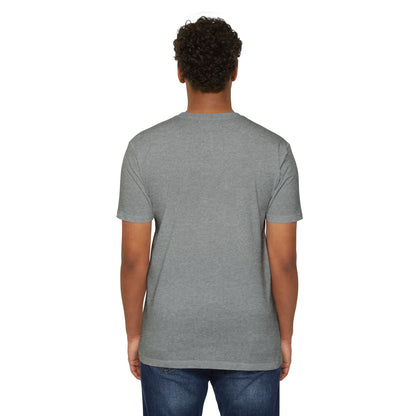 Back view of a man wearing a gray I Like It When You Are Nice to Me T-Shirt.