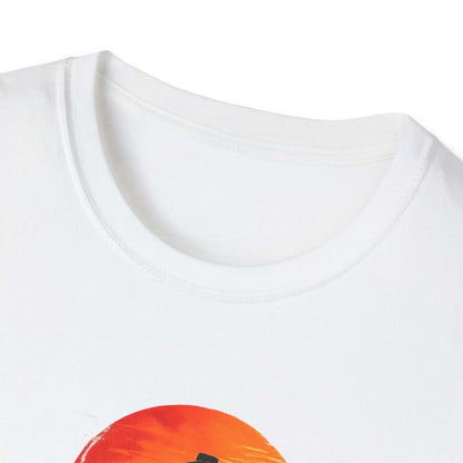 Close-up of the neckline of the Long Live the Cowboy, Western Horse T-Shirt for Men.