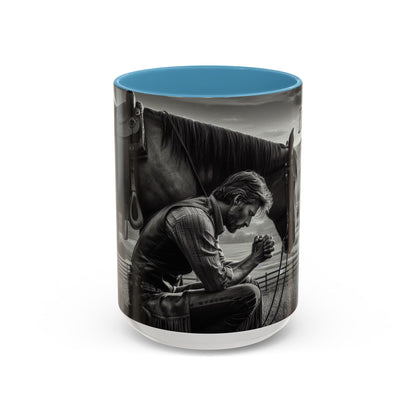 Praying Cowboy Inspirational Coffee Mug, Western Theme Mug