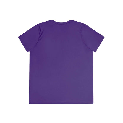 Back view of the Cowgirl Ride Giddy Up Ladies Tee in solid purple, highlighting the lightweight design.