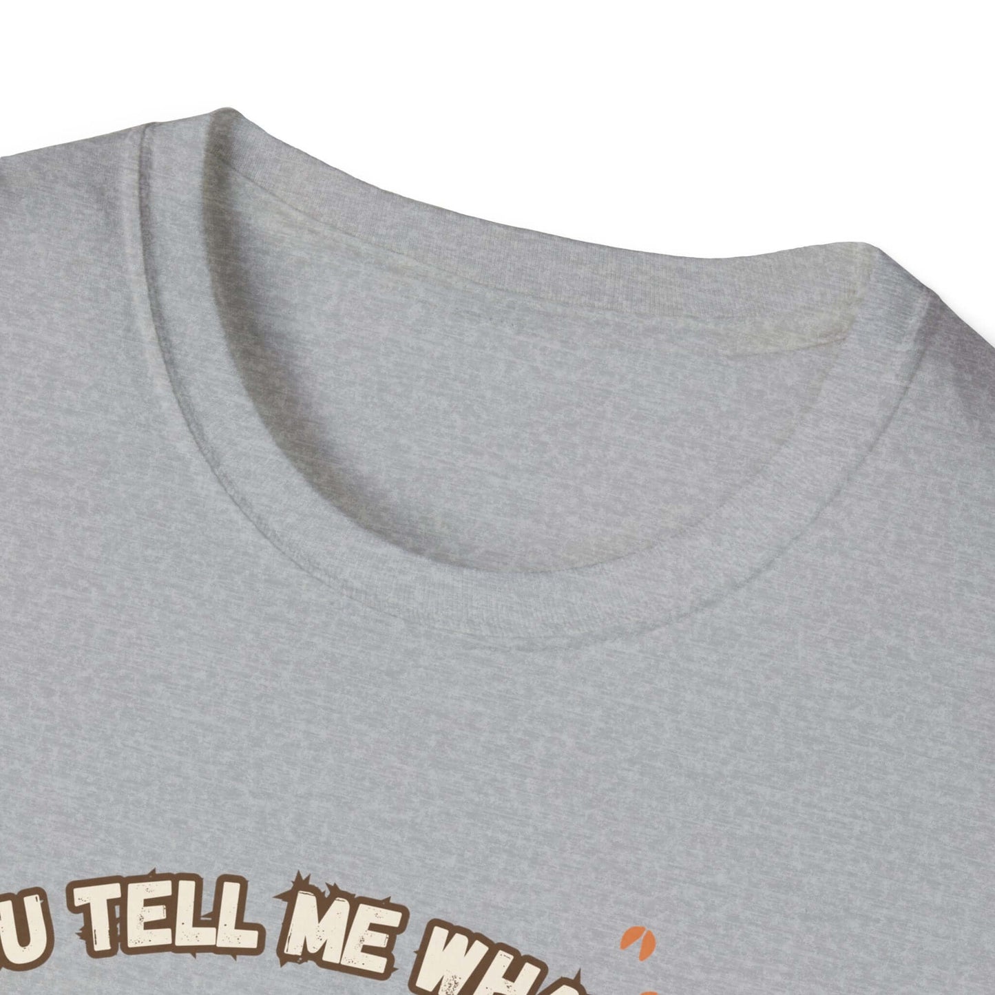 Working Cows Humor T-Shirt, gray fabric close-up showing crewneck and humorous text design.