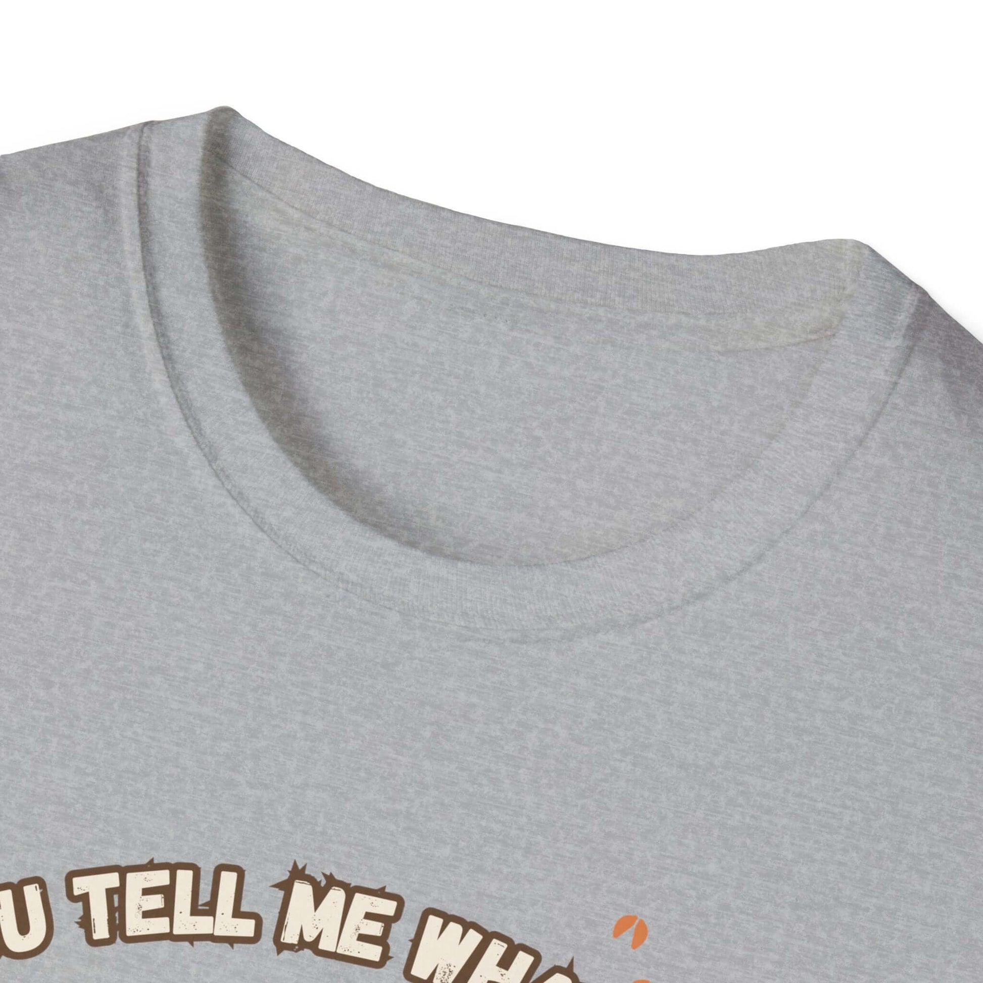 Working Cows Humor T-Shirt, gray fabric close-up showing crewneck and humorous text design.