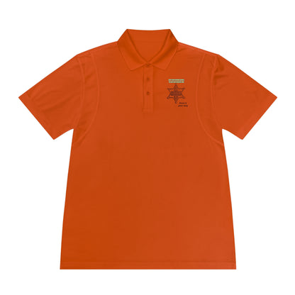 Personalize Sport Polo Shirt in bright orange, featuring a crisp lapel collar and three-button placket.