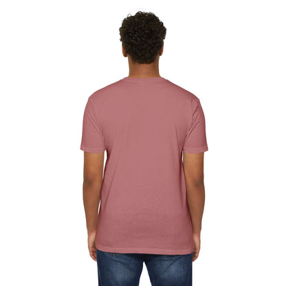 Back view of a man wearing I Like It When You Are Nice to Me T-Shirt in soft pink color.
