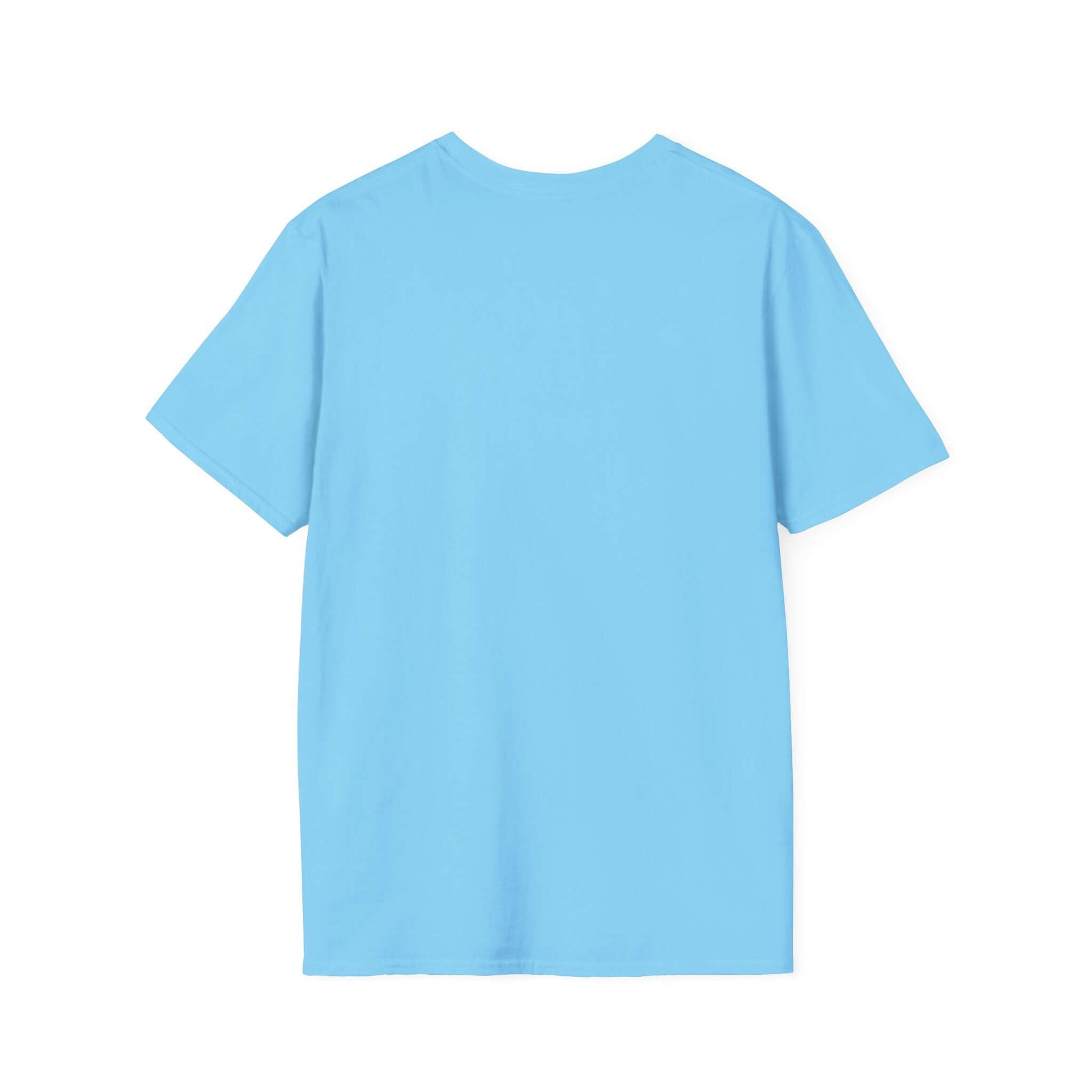Back view of a light blue Funny Farm Wife Shirt, perfect for adding humor to your farm life.