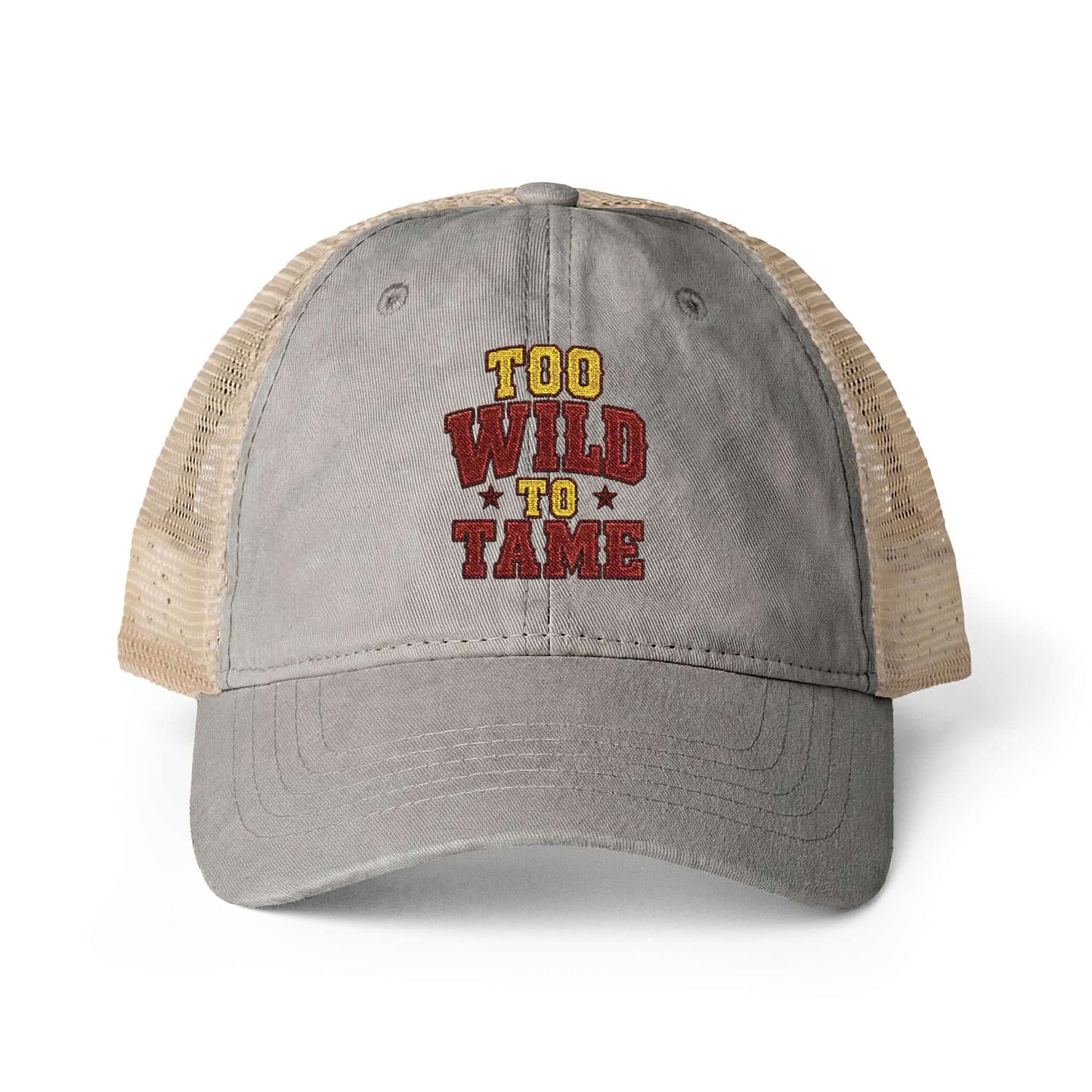 Women's Washed Mesh Hat Cowgirl Chic Ball Cap, Too Wild to Tame Hat