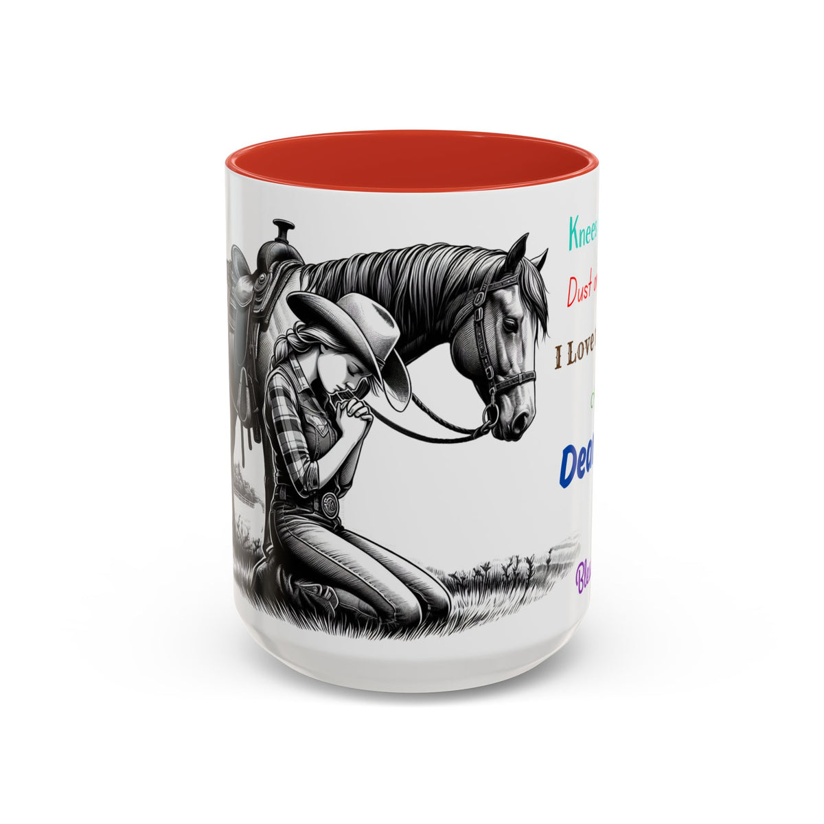 Praying Cowgirl Inspirational Coffee Mug, Horse Lover Cups