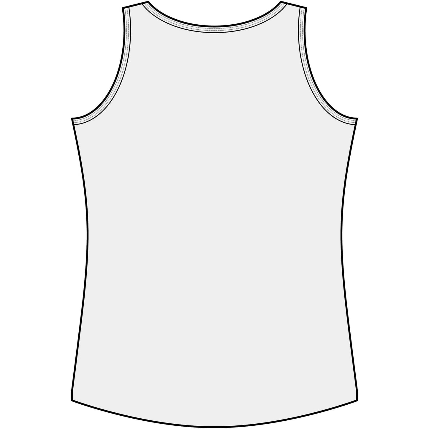 Back view of Country Tank Top, lightweight farm apparel for women, perfect for summer outfits.