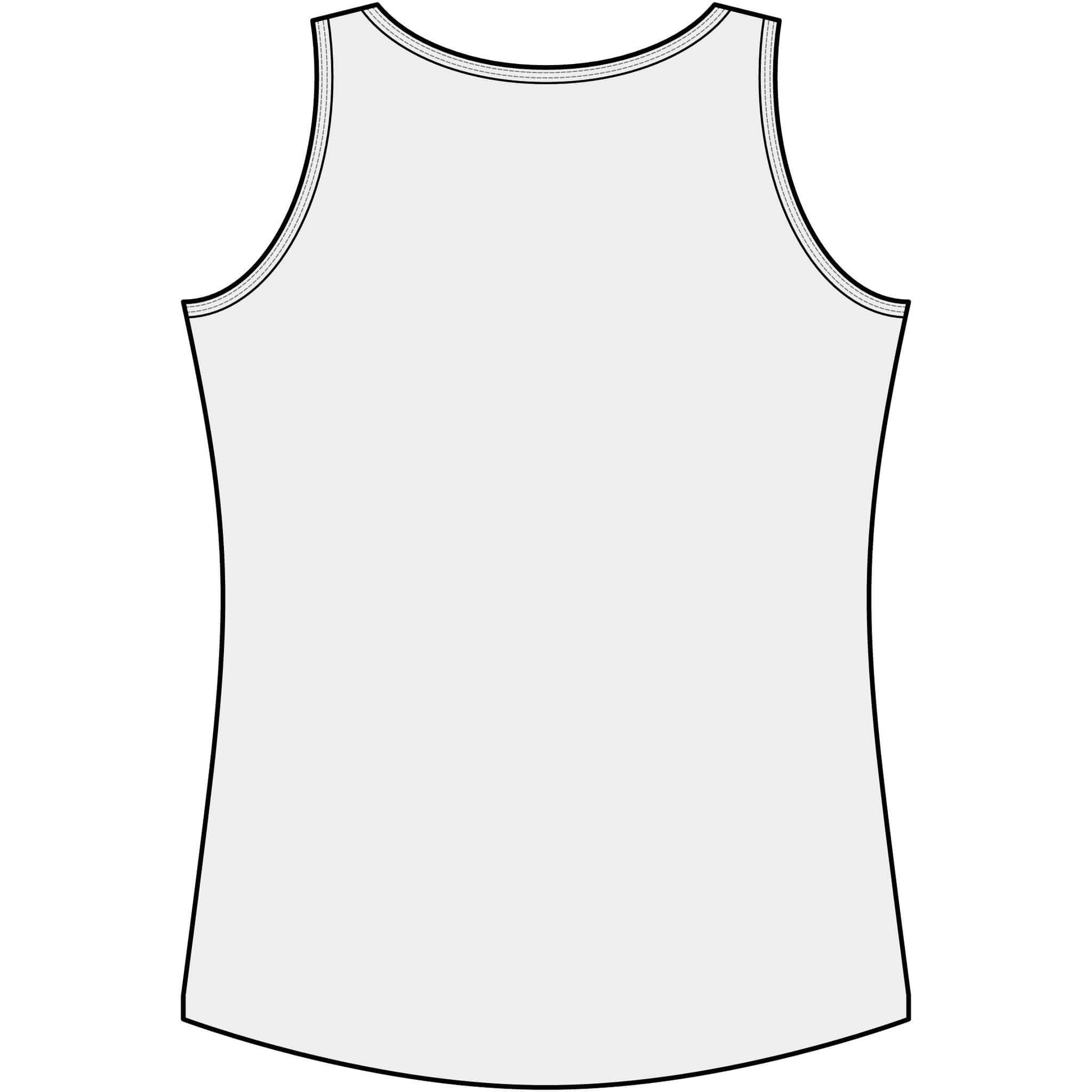 Back view of Country Tank Top, lightweight farm apparel for women, perfect for summer outfits.