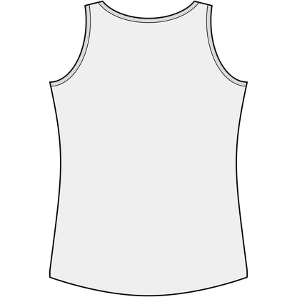 Back view of Country Tank Top, lightweight farm apparel for women, perfect for summer outfits.