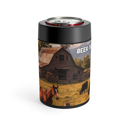 Western Can Holder featuring a rustic ranch design, perfect for keeping drinks cold.
