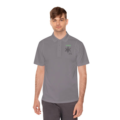 Personalize Sport Polo Shirt displayed by a man wearing a gray polo with a clean design, perfect for ranch work.