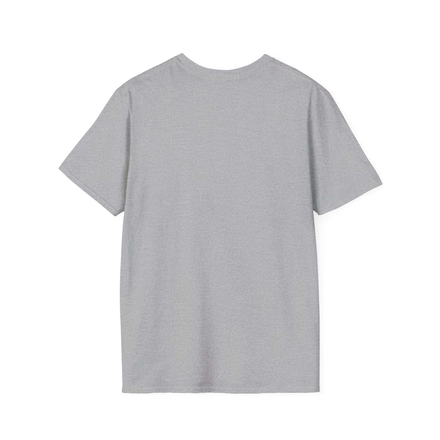 Back view of a gray Lucky Farm T-Shirt, showcasing the relaxed crew neck design.